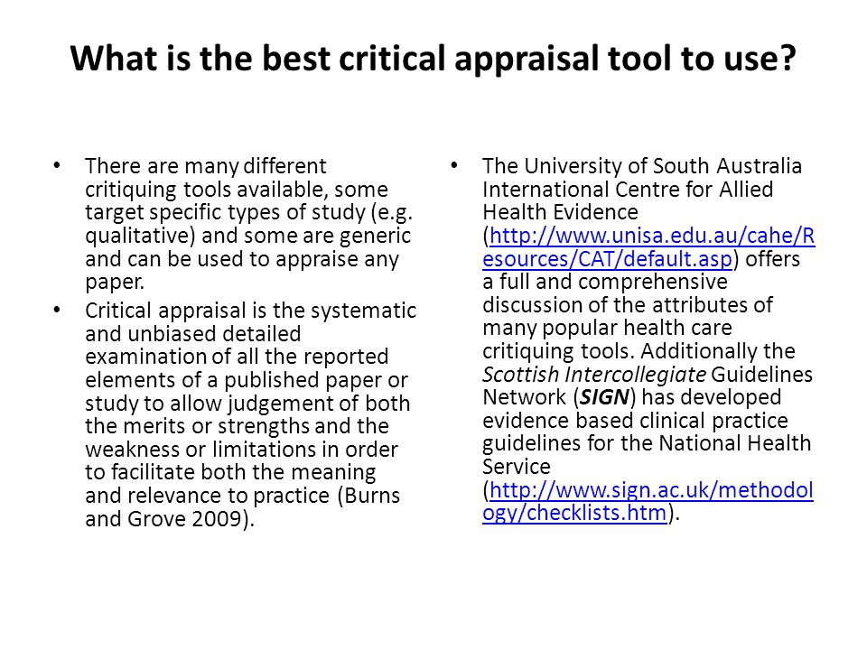 Critical appraisal qualitative research nursing